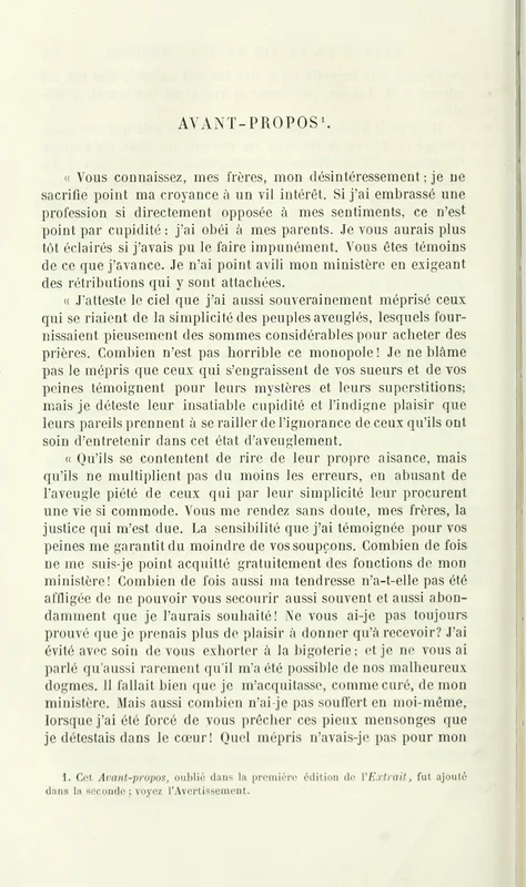 The 1762 Extrait, as printed by Moland: Voltaire's Avant-propos.