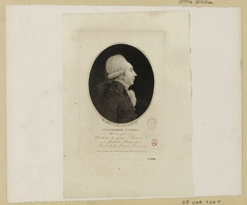 Anacharsis Cloots, who by one account proposed the statue in 1793.