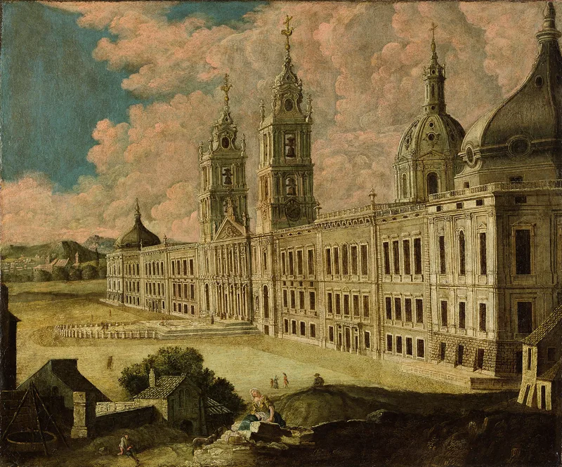 The convent and palace of Mafra, in an eighteenth-century painting made before 1755. Its building is the background of Memorial do Convento.