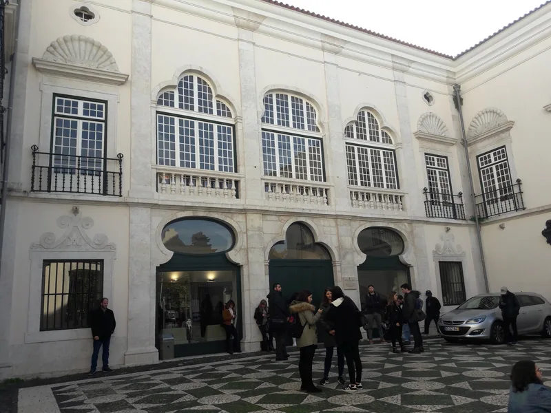 The courtyard of the Palácio Galveias library in Lisbon, where the young mechanic read at night.