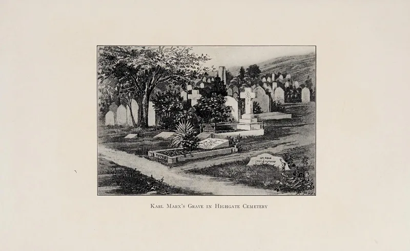 Marx's grave at Highgate Cemetery, from Spargo's Karl Marx (1910).