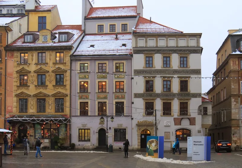 The Old Town market square in Warsaw, where Łyszczyński was executed on 30 March 1689; the square was rebuilt after 1944.