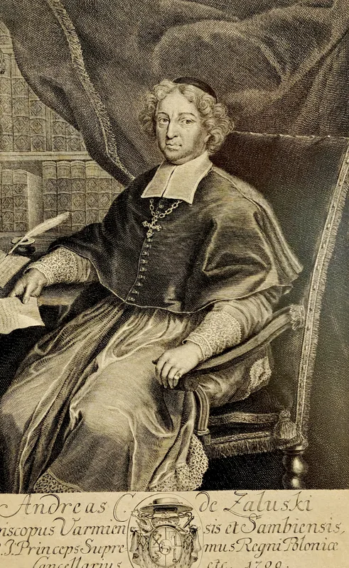 Andrzej Chryzostom Załuski, Bishop of Kiev, who voted for the harshest penalty; an engraving of 1709.