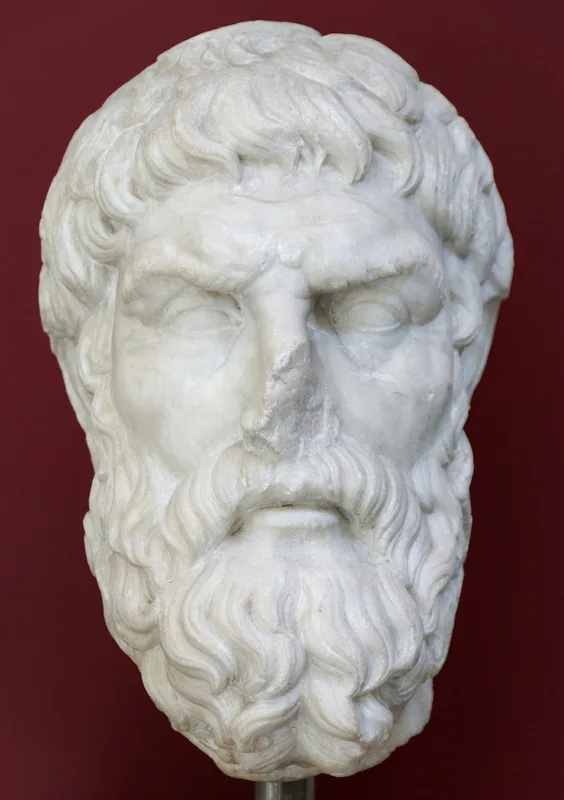 Epicurus, in a Roman portrait bust. Lucian wrote that he alone "had and imparted true insight into the good."