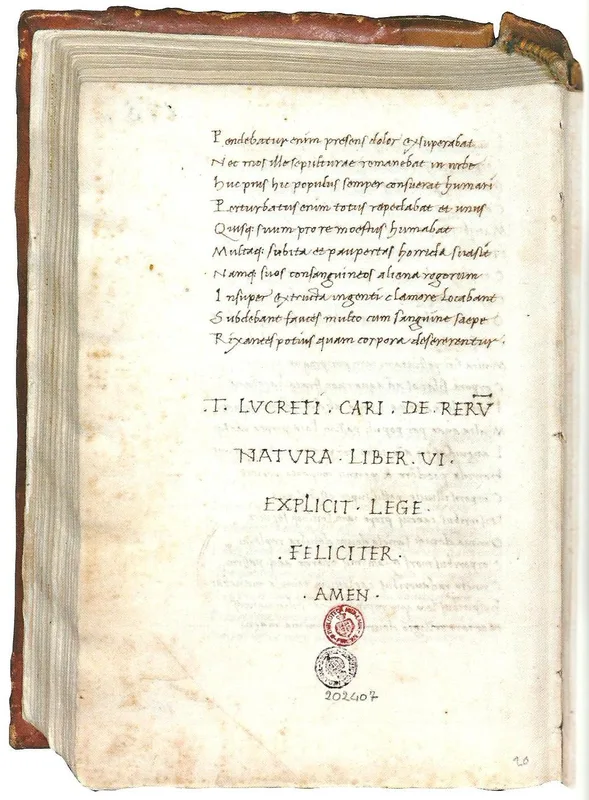 The last page of Niccoli's transcript of Poggio's manuscript, now in the Laurentian Library, Florence.