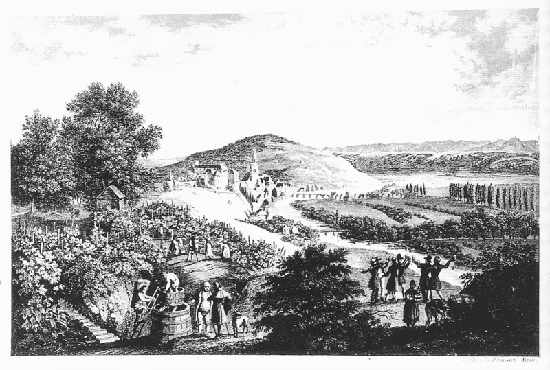 Tübingen from the Spitzberg, a steel engraving of about 1836.