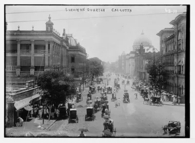The European Quarter of Calcutta in 1922. Roy belonged to the revolutionary secret societies of Bengal before 1915.