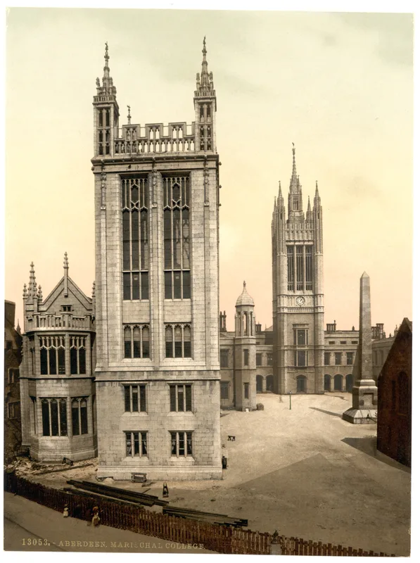 Marischal College, Aberdeen, in the 1890s. Knight taught psychology at the University of Aberdeen.