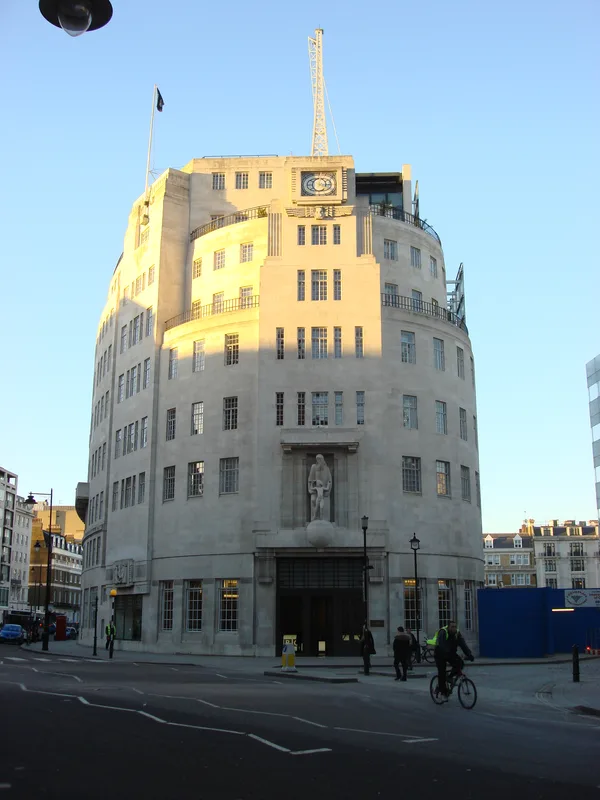 BBC Broadcasting House, Portland Place, in a modern photograph. Knight's talks went out on the Home Service in January 1955.