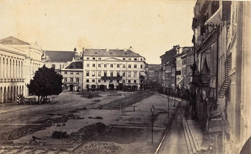 Krakowskie Przedmieście, Warsaw, painted by Karol Beyer in the early 1860s, a few years before her birth.