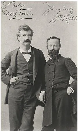 George Washington Cable and Samuel Clemens on their reading tour, 1884.