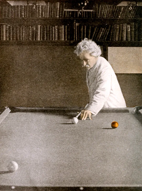Clemens at Stormfield, his house in Redding, Connecticut, 1908.