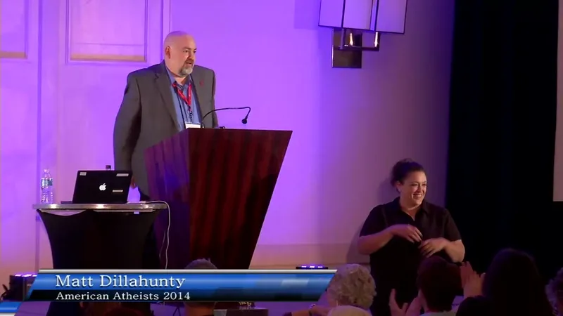 Matt Dillahunty speaking at the American Atheists national convention in 2014, from the convention's openly licensed video.