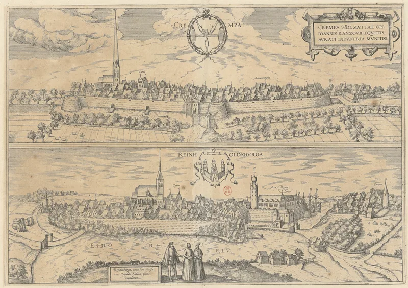 Krempe, from Braun's town views; Knutzen taught and preached there in 1673.