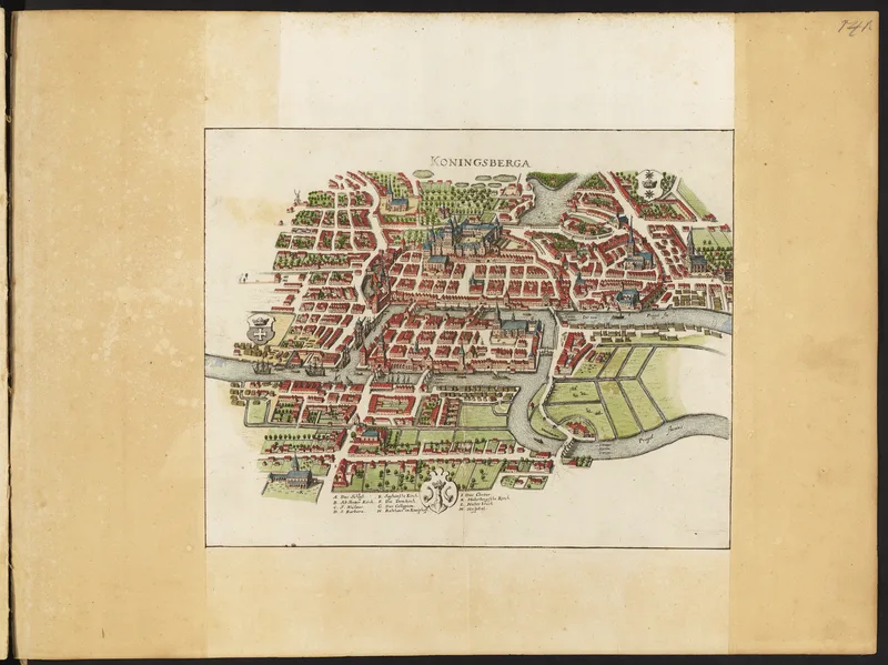 Königsberg, a bird's-eye view from Merian.
