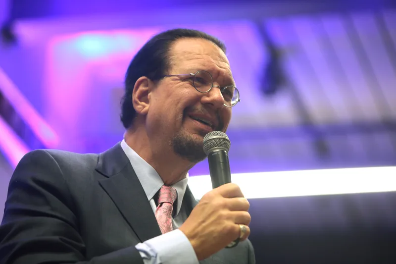 Penn Jillette at the Young Americans for Liberty convention in Washington, July 2016, before he gave up the libertarian label.