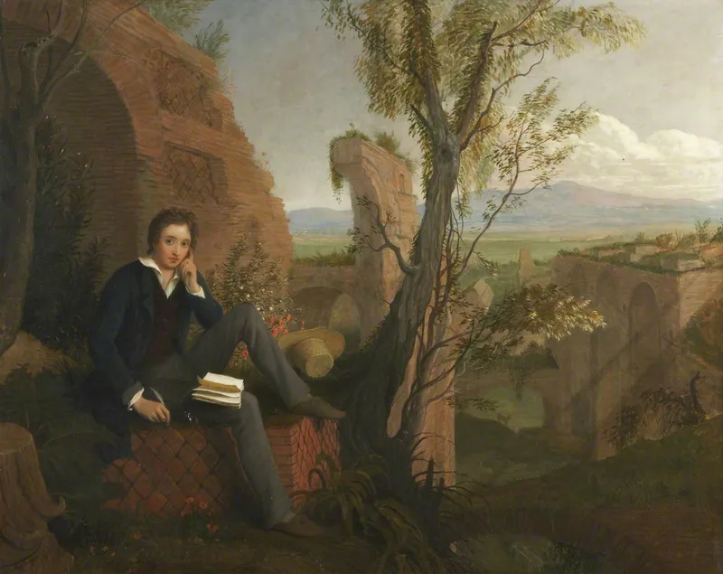Shelley writing Prometheus Unbound in the Baths of Caracalla, Rome, painted by Joseph Severn in 1845.