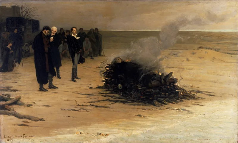 The Funeral of Shelley, painted by Louis Édouard Fournier in 1889.