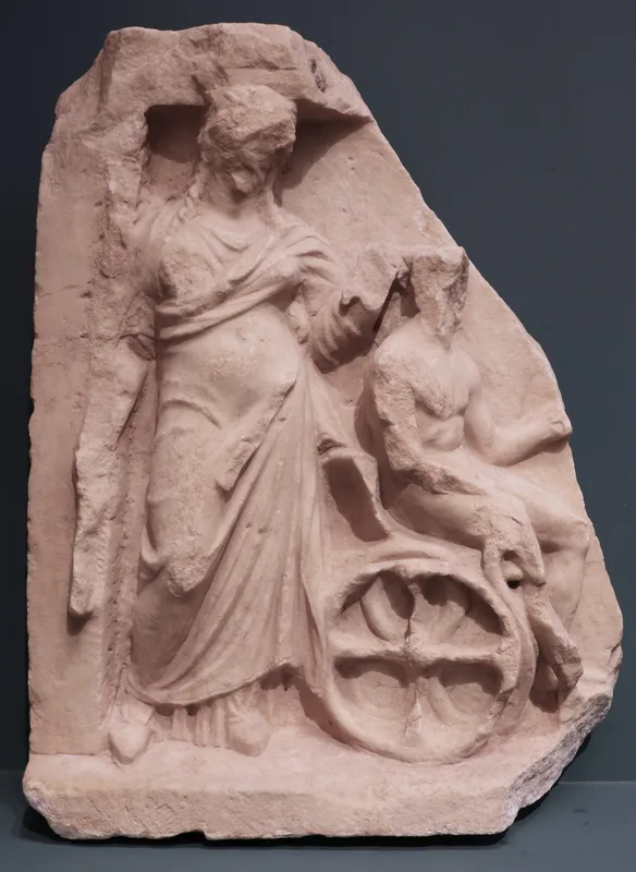 Demeter and Triptolemos, a votive relief from Eleusis.