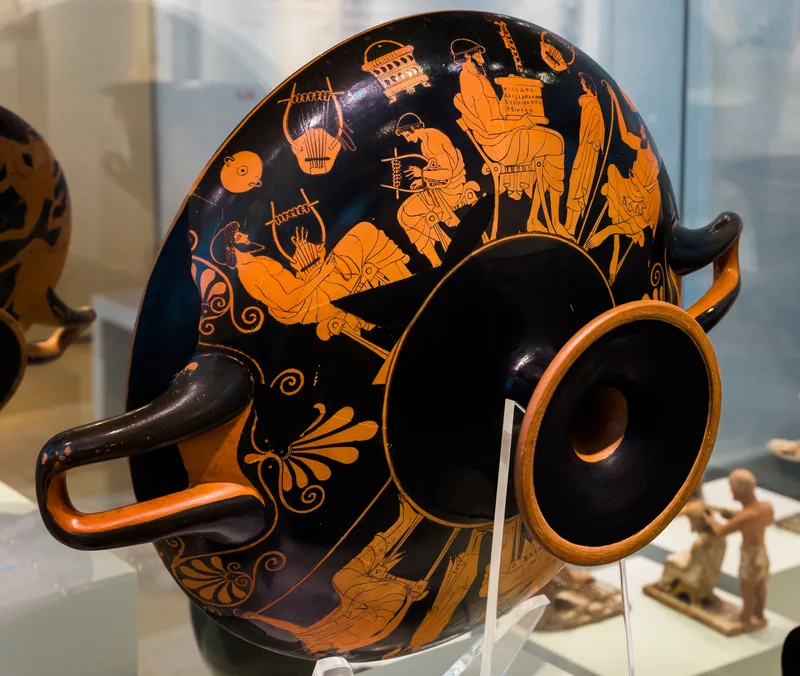 Young men at school, on a cup by Douris, about 480 BCE.