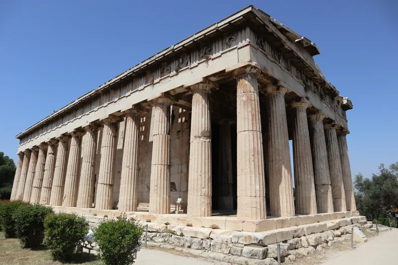 The Athenian agora today: the Temple of Hephaistos, above the market-place where the books are said to have been burned.