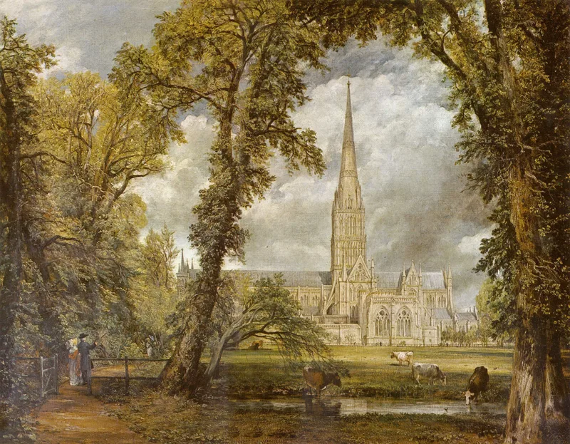 Salisbury Cathedral from the Bishop's Grounds, painted by John Constable in 1823. Dawkins went to prep school in Salisbury.