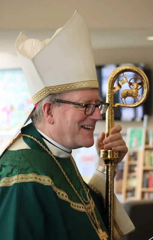 Bishop Robert Barron in 2017. His Word on Fire show answered the Colbert–Gervais exchange.