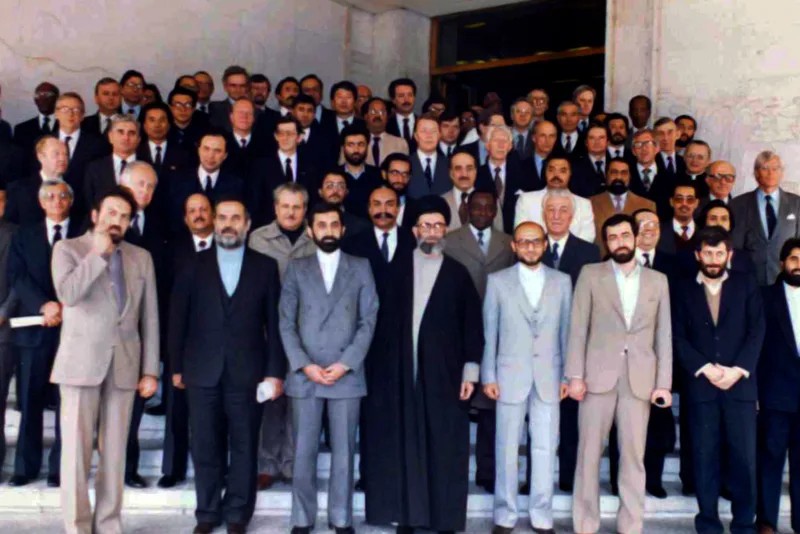 Ali Khamenei, then president of Iran, in February 1989. He suggested the sentence might be lifted on an apology.