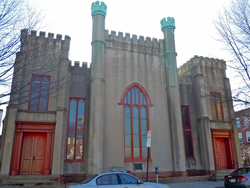 St Michael's Episcopal Church, Trenton, New Jersey, in 2011. Carroll places the small Episcopalian parish of his boyhood in Trenton; no source names the church, and this is not shown to be it.