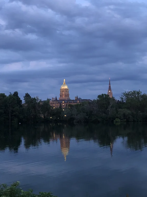 The Golden Dome of the University of Notre Dame, Indiana, where Carroll delivered the paper in 2003.