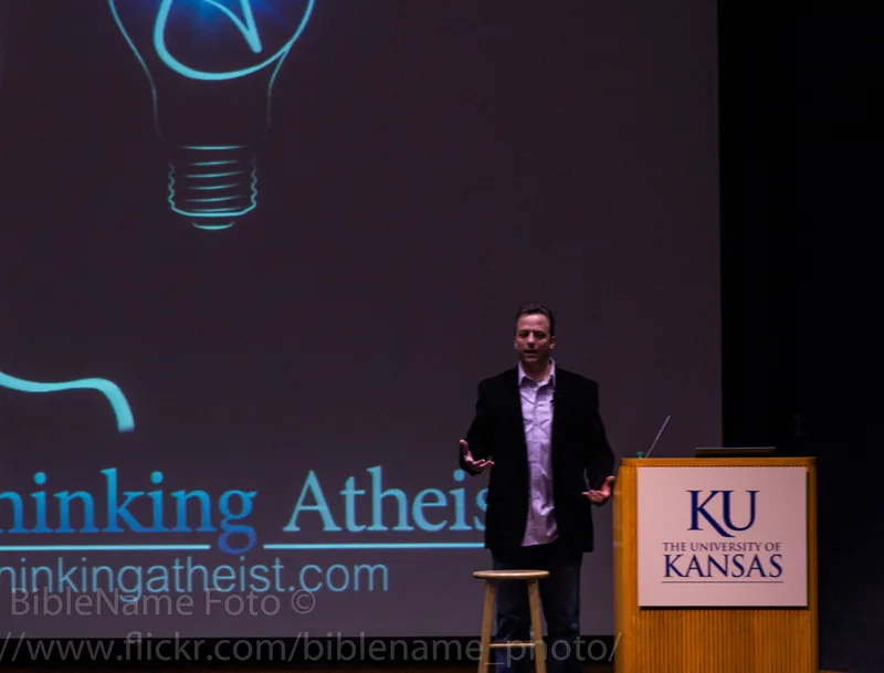 Andrews presenting at ReasonFest in April 2013.