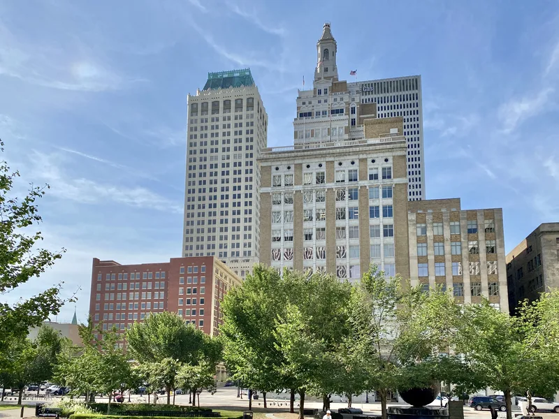 Downtown Tulsa from Williams Green, 2023.