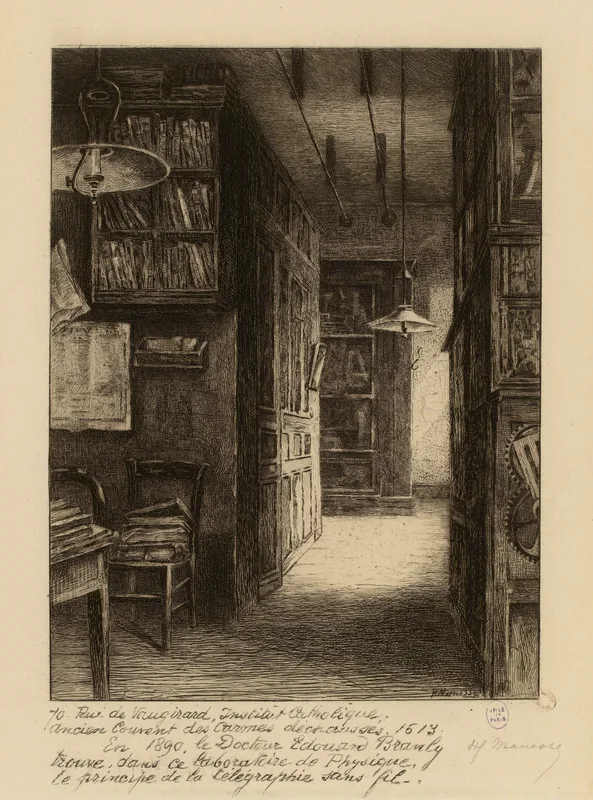 The Institut catholique, 70 rue de Vaugirard, Paris, in an etching of about 1907. Beauvoir's parents sent her there in 1925 instead of the Sorbonne.