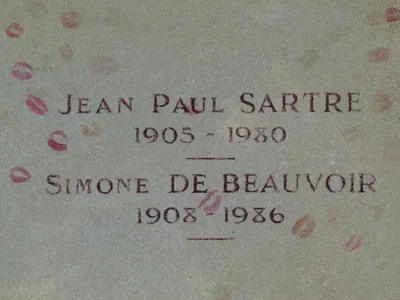 Simone de Beauvoir and Jean-Paul Sartre are buried together in the Montparnasse cemetery in Paris.
