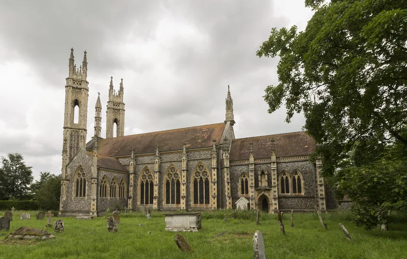 The church of St Michael and All Angels at Booton, Norfolk, the village where the Fry family lived. No source says he worshipped there.