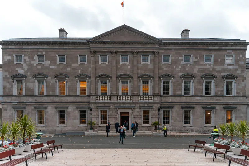 Leinster House in Dublin, the seat of the Irish parliament.
