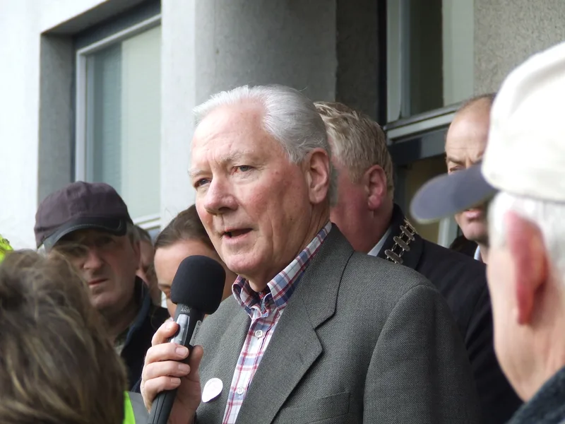 Gay Byrne in 2007, the broadcaster who asked Fry what he would say to God.
