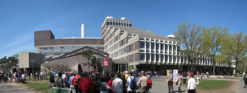 The Harvard Science Center, whose opening in 1973 prompted the talk that became The First Three Minutes.