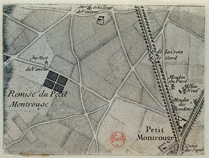 Plan of Petit-Montrouge with its windmills.