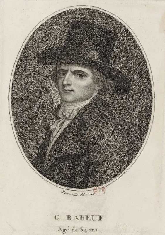 Gracchus Babeuf, engraved by Bonneville in 1794.