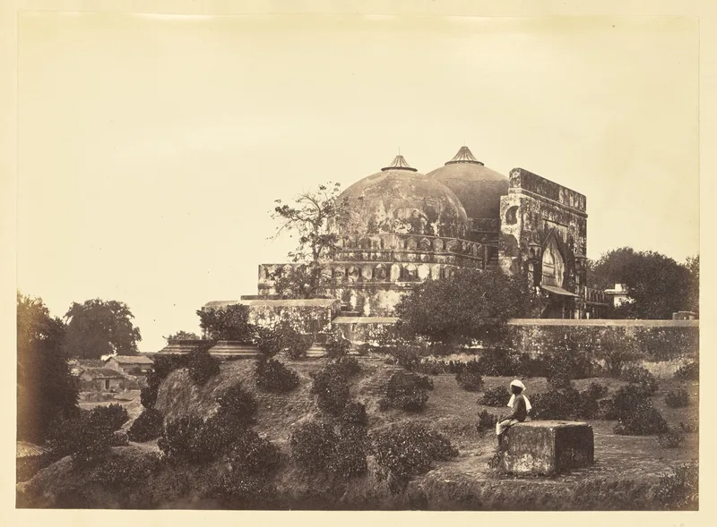 The Babri Masjid at Ayodhya, photographed in the nineteenth century. Its destruction in December 1992 was the starting point of Lajja.
