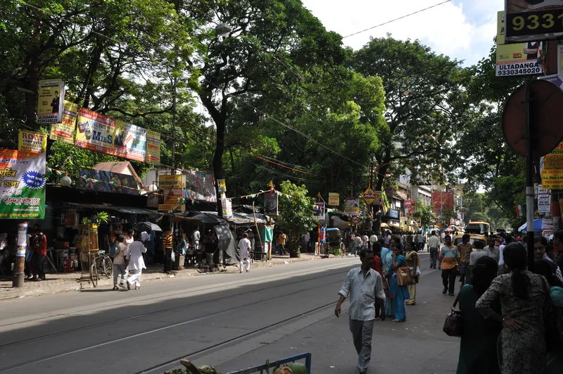 College Street in Kolkata, the city's book market. Nasrin lived in Kolkata from about 2004 to 2007.