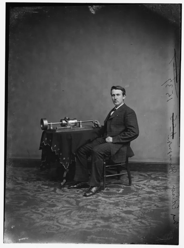 Edison at twenty-three, a studio portrait from the Brady-Handy collection, about 1870.