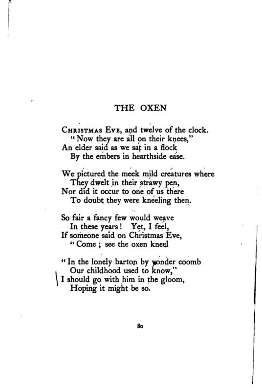 The page of Moments of Vision (1917) that printed "The Oxen."