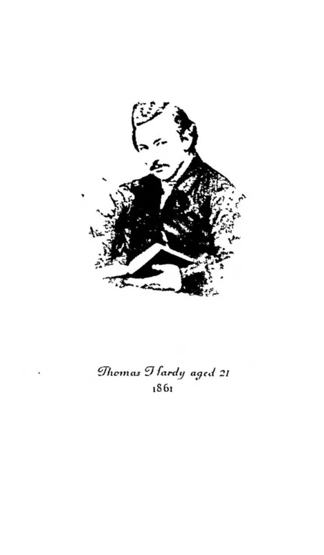 Thomas Hardy at twenty-one, in 1861, from The Early Life of Thomas Hardy (1928).