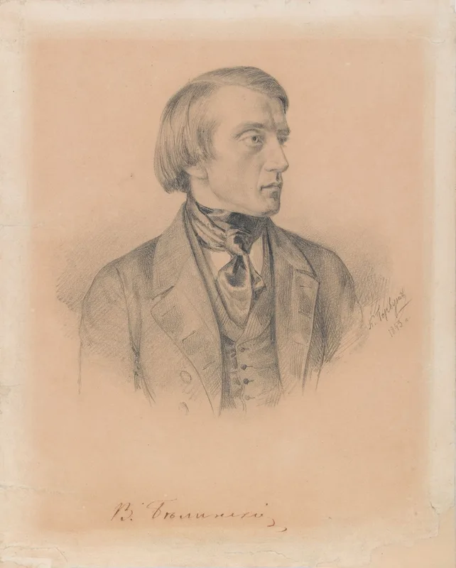 Vissarion Belinsky, painted by Kirill Gorbunov in 1843.