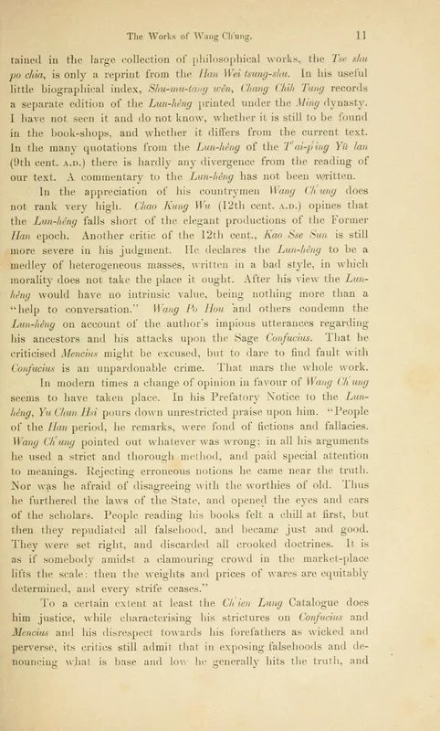 Forke's translation, p. 11: the later Chinese critics' verdicts.