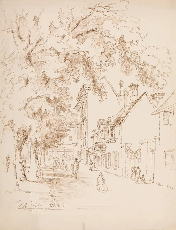 Buildings of Magdalen Hall, Oxford, drawn by Alexander Monro.