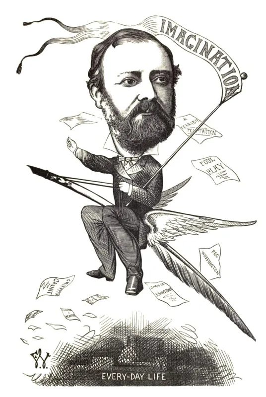 Charles Reade, his uncle, caricatured by Frederick Waddy.