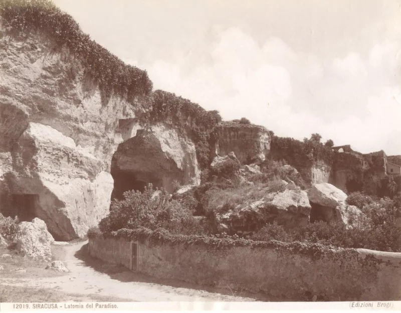 The Latomia del Paradiso, the ancient quarries at Syracuse, about 1900.